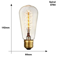 Load image into Gallery viewer, Retro Edison Bulb ST64 A19 T45 G80 G95 G125 Incandescent Light Bulb E27 220V 40W filament bulb lighting tubes Edison
