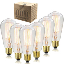 Load image into Gallery viewer, Retro Edison Light Bulb Filament Incandescent Ampoule Bulbs Antique Vintage Style Light Amber Warm Dimmable Vintage Edison Light Bulb For Table Lamp Restaurant Home Office
