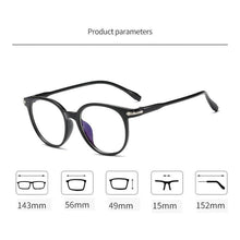 Load image into Gallery viewer, Retro Glasses Radiation Protection Optical Nearsight Frame For Men  And Women Anti Blue Computer Eyewear Unisex Blue Light Blocking Glasses Stylish Eyewear Comfortable Eye Protection UV Glare -1 -1.5 -2.0 -2.5
