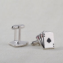 Load image into Gallery viewer, Retro Playing Cards Tie Clip Vintage Elegant Tie Clip Man Clips Unique Business Cufflinks Wedding Tie Clips For Anniversary Business Meeting And Daily Life
