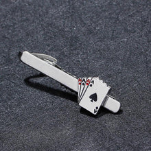 Load image into Gallery viewer, Retro Playing Cards Tie Clip Vintage Elegant Tie Clip Man Clips Unique Business Cufflinks Wedding Tie Clips For Anniversary Business Meeting And Daily Life
