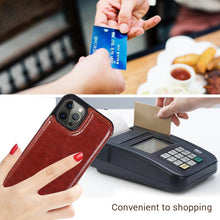 Load image into Gallery viewer, Retro PU Flip Leather Case For iPhone 14 13 12 11 Pro Max Multi Card Holder Case Cover Card Holder Leather Card Double Magnetic Closure Durable Iphone Cover
