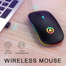 Load image into Gallery viewer, Retro Wireless Mouse RGB Rechargeable Mouse Wireless Computer Mute Mouse Portable Mobile Optical Office Mouse with USB LED Backlit Gaming Office Mouse Laptop
