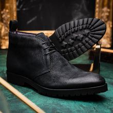 Load image into Gallery viewer, 46-602-BLK REZZA Suede Calfskin Chukka Boot Black
