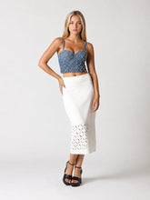 Load image into Gallery viewer, Rhinestone Embellished Denim Bustier Top
