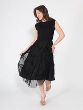 Load image into Gallery viewer, Ribbed Top and Mesh Bottom Long Dress
