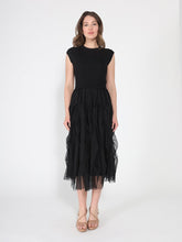 Load image into Gallery viewer, Ribbed Top and Mesh Bottom Long Dress
