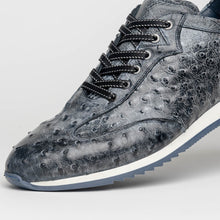 Load image into Gallery viewer, 63-112-BLK RIO Ostrich Quill Sneakers, Black Denim
