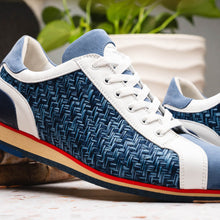 Load image into Gallery viewer, 65-375-BLU RIPI Calfskin Hand Weave Sneaker Blue
