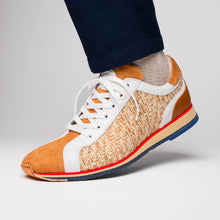 Load image into Gallery viewer, 65-375-BRN RIPI Calfskin Hand Weave Sneaker Brown
