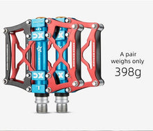 Load image into Gallery viewer, Road Bike Pedals Aluminum Alloy Anti-slip Bicycle Pedals Hollow-Carved Design Pedals Bicycle Accessories Mountain Bike Pedals Flat Bicycle Pedals Platform Cycling Sealed Bearing Aluminum Pedals For Mountain Bike
