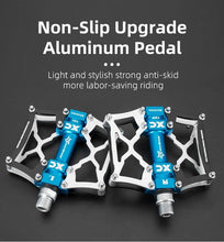 Load image into Gallery viewer, Road Bike Pedals Aluminum Alloy Anti-slip Bicycle Pedals Hollow-Carved Design Pedals Bicycle Accessories Mountain Bike Pedals Flat Bicycle Pedals Platform Cycling Sealed Bearing Aluminum Pedals For Mountain Bike
