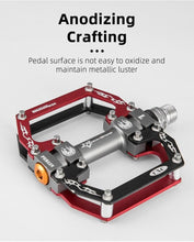 Load image into Gallery viewer, Road Bike Pedals Aluminum Alloy Anti-slip Bicycle Pedals Hollow-Carved Design Pedals Bicycle Accessories Mountain Bike Pedals Flat Bicycle Pedals Platform Cycling Sealed Bearing Aluminum Pedals For Mountain Bike
