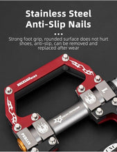 Load image into Gallery viewer, Road Bike Pedals Aluminum Alloy Anti-slip Bicycle Pedals Hollow-Carved Design Pedals Bicycle Accessories Mountain Bike Pedals Flat Bicycle Pedals Platform Cycling Sealed Bearing Aluminum Pedals For Mountain Bike

