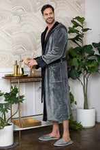Load image into Gallery viewer, Men’s Robe with Hood – Ultra-Soft Plush Comfort for Everyday Use
