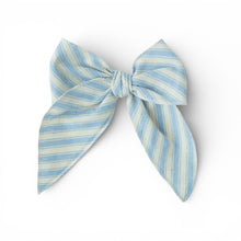 Load image into Gallery viewer, Robin Egg Stripe - Darling Hair Bow
