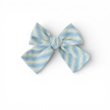 Load image into Gallery viewer, Robin Egg Stripe - Petite Hair Bow
