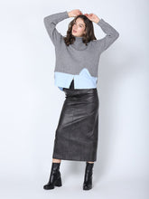 Load image into Gallery viewer, Roll-Neck Slit Sweater Layering with Shirt
