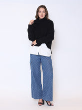 Load image into Gallery viewer, Roll-Neck Slit Sweater Layering with Shirt
