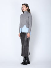 Load image into Gallery viewer, Roll-Neck Slit Sweater Layering with Shirt

