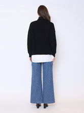 Load image into Gallery viewer, Roll-Neck Slit Sweater Layering with Shirt
