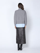 Load image into Gallery viewer, Roll-Neck Slit Sweater Layering with Shirt
