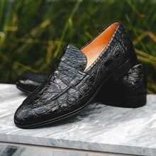 Load image into Gallery viewer, 11-201-BKM ROMA Crocodile Penny Loafer, Black
