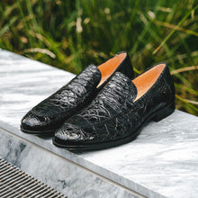 Load image into Gallery viewer, 11-201-BKM ROMA Crocodile Penny Loafer, Black
