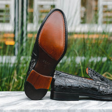 Load image into Gallery viewer, 11-201-BKM ROMA Crocodile Penny Loafer, Black
