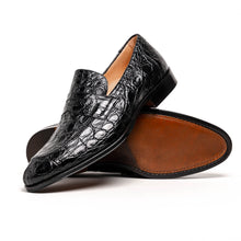 Load image into Gallery viewer, 11-201-BKM ROMA Crocodile Penny Loafer, Black
