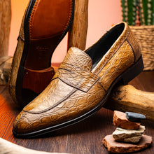 Load image into Gallery viewer, 11-201-TPE ROMA Crocodile Penny Loafer, Taupe
