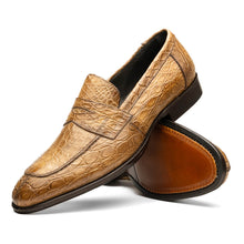 Load image into Gallery viewer, 11-201-TPE ROMA Crocodile Penny Loafer, Taupe
