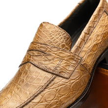 Load image into Gallery viewer, 11-201-TPE ROMA Crocodile Penny Loafer, Taupe
