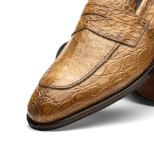 Load image into Gallery viewer, 11-201-TPE ROMA Crocodile Penny Loafer, Taupe
