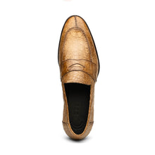 Load image into Gallery viewer, 11-201-TPE ROMA Crocodile Penny Loafer, Taupe
