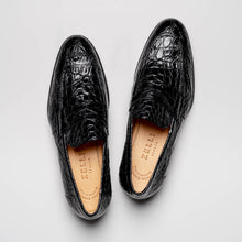 Load image into Gallery viewer, 11-201-BKM ROMA Crocodile Penny Loafer, Black
