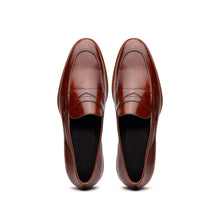 Load image into Gallery viewer, 15-400-CGN ROMA Hand Burnished Calfskin Penny Loafer Cognac
