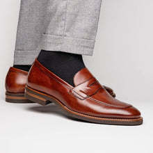 Load image into Gallery viewer, 15-400-CGN ROMA Hand Burnished Calfskin Penny Loafer Cognac

