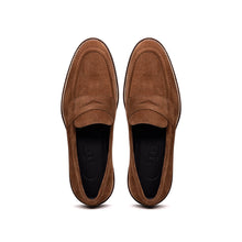 Load image into Gallery viewer, 16-657-TOB ROMA Italian Suede Penny Loafers Tobacco
