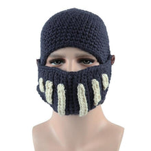 Load image into Gallery viewer, Roman Hat Winter Beanie Hats For Men Warm Mask Knight Helmet Knitted Cap Handmade Gladiator Mask Hat Roman Knight Helmet Mask Beanies Cosplay Caps Men Women Gag Party Gifts Men's Handmade Beanie
