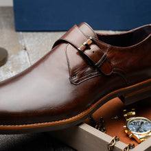 Load image into Gallery viewer, 55-605-CST ROMAN Italian Calfskin Monkstrap Chestnut
