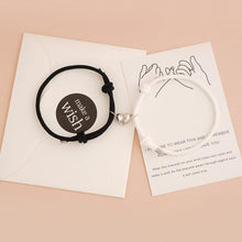 Load image into Gallery viewer, Romantic 2pcs/set Heart Magnetic Couple Bracelets Men Women Classic Black White Paired Lovers Braclet Adjustable Matching Braided Rope Bracelet Promise Friendship Bracelet Gifts For Girlfriend
