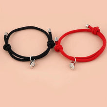 Load image into Gallery viewer, Romantic 2pcs/set Heart Magnetic Couple Bracelets Men Women Classic Black White Paired Lovers Braclet Adjustable Matching Braided Rope Bracelet Promise Friendship Bracelet Gifts For Girlfriend

