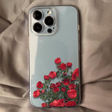 Load image into Gallery viewer, Romantic Red Rose Flower Clear Phone Case For iPhone 13 12 11 Pro MAX Mini X XS XR 7 8 Plus Soft Silicone Transparent Cover Gorgeous Floral Print Women Transparent Strong Clear Case
