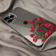 Load image into Gallery viewer, Romantic Red Rose Flower Clear Phone Case For iPhone 13 12 11 Pro MAX Mini X XS XR 7 8 Plus Soft Silicone Transparent Cover Gorgeous Floral Print Women Transparent Strong Clear Case
