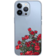 Load image into Gallery viewer, Romantic Red Rose Flower Clear Phone Case For iPhone 13 12 11 Pro MAX Mini X XS XR 7 8 Plus Soft Silicone Transparent Cover Gorgeous Floral Print Women Transparent Strong Clear Case
