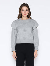 Load image into Gallery viewer, Rose Crochet Pullover Sweater
