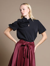 Load image into Gallery viewer, Rose Detail Puff Sleeve Top

