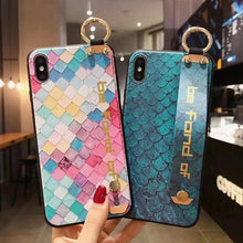 Load image into Gallery viewer, Rose Flowers Wrist Strap Phone Cases For iPhone 13 12 11 14 pro MAX X XR XS MAX 7 8 Plus Cover  Hand Band Cases Soft Full Protection Slim Colorful Protective Phone Case For iPhone
