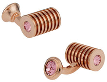 Load image into Gallery viewer, Rose Gold Light Rose Swarovski Double Cufflinks
